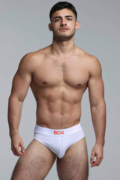 Colour Pop Briefs - White & Orange