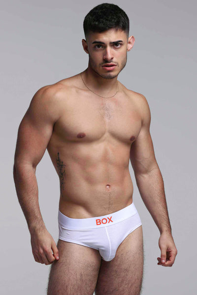 Colour Pop Briefs - White & Orange