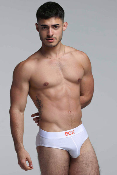 Colour Pop Briefs - White & Orange