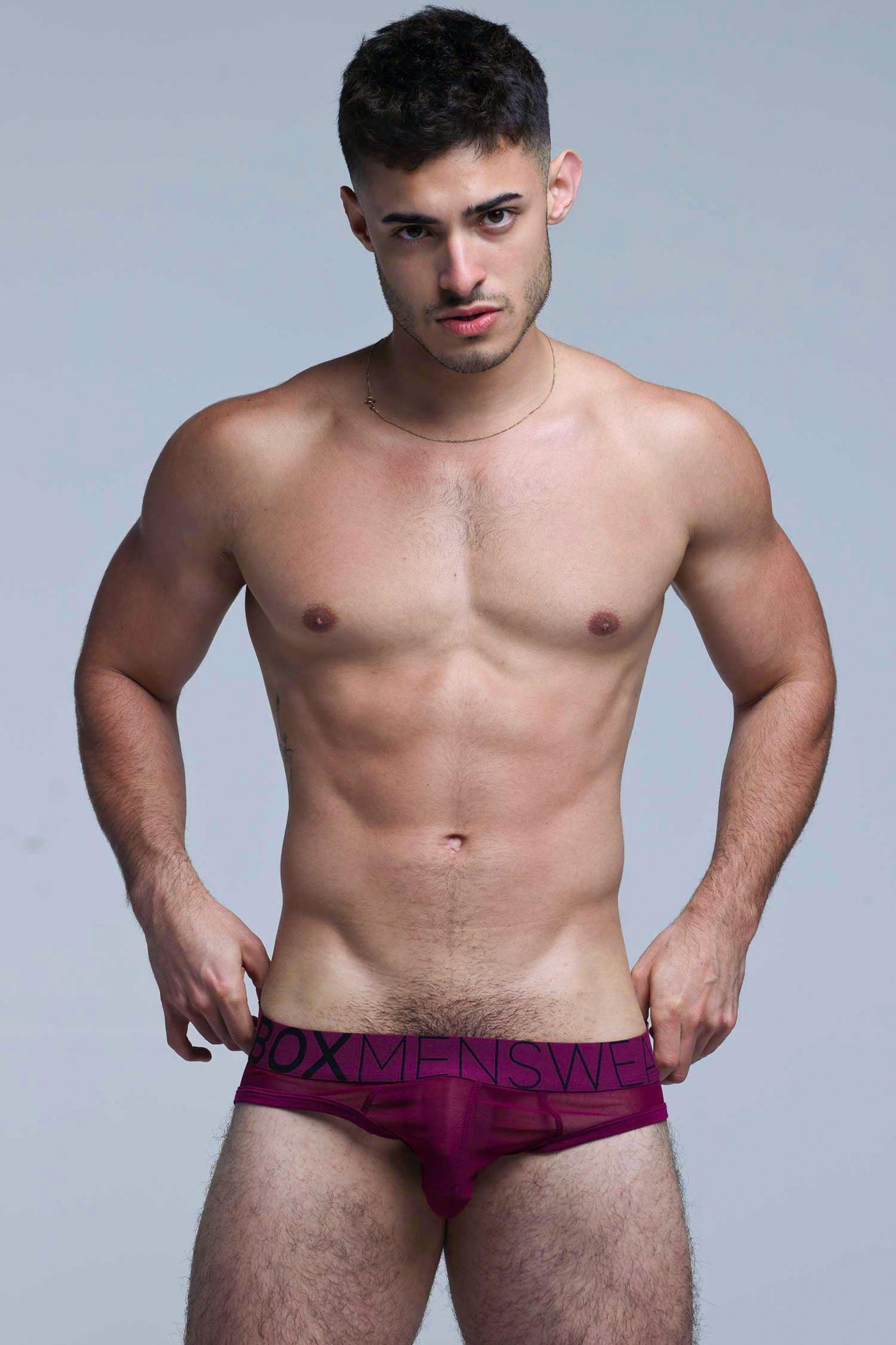 All Over Mesh Briefs - Cherry Crush