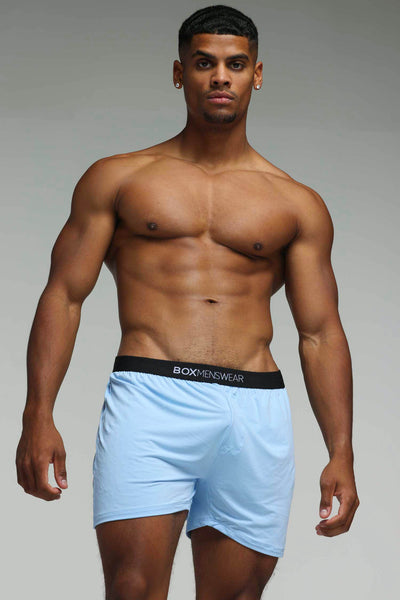 Silky Seamless Lounge Shorts - Sky Blue