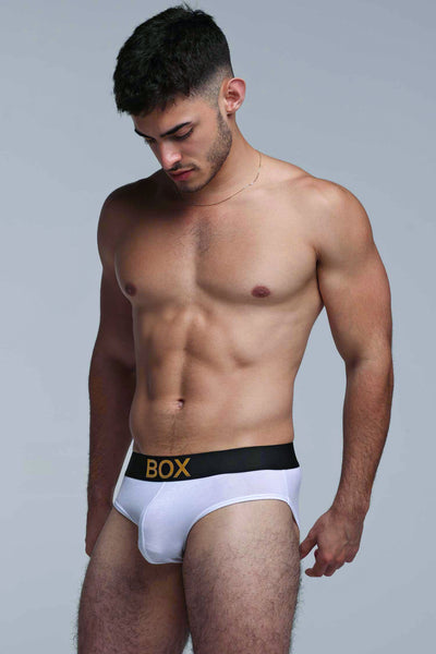 Metallic Modal Briefs - White & Gold