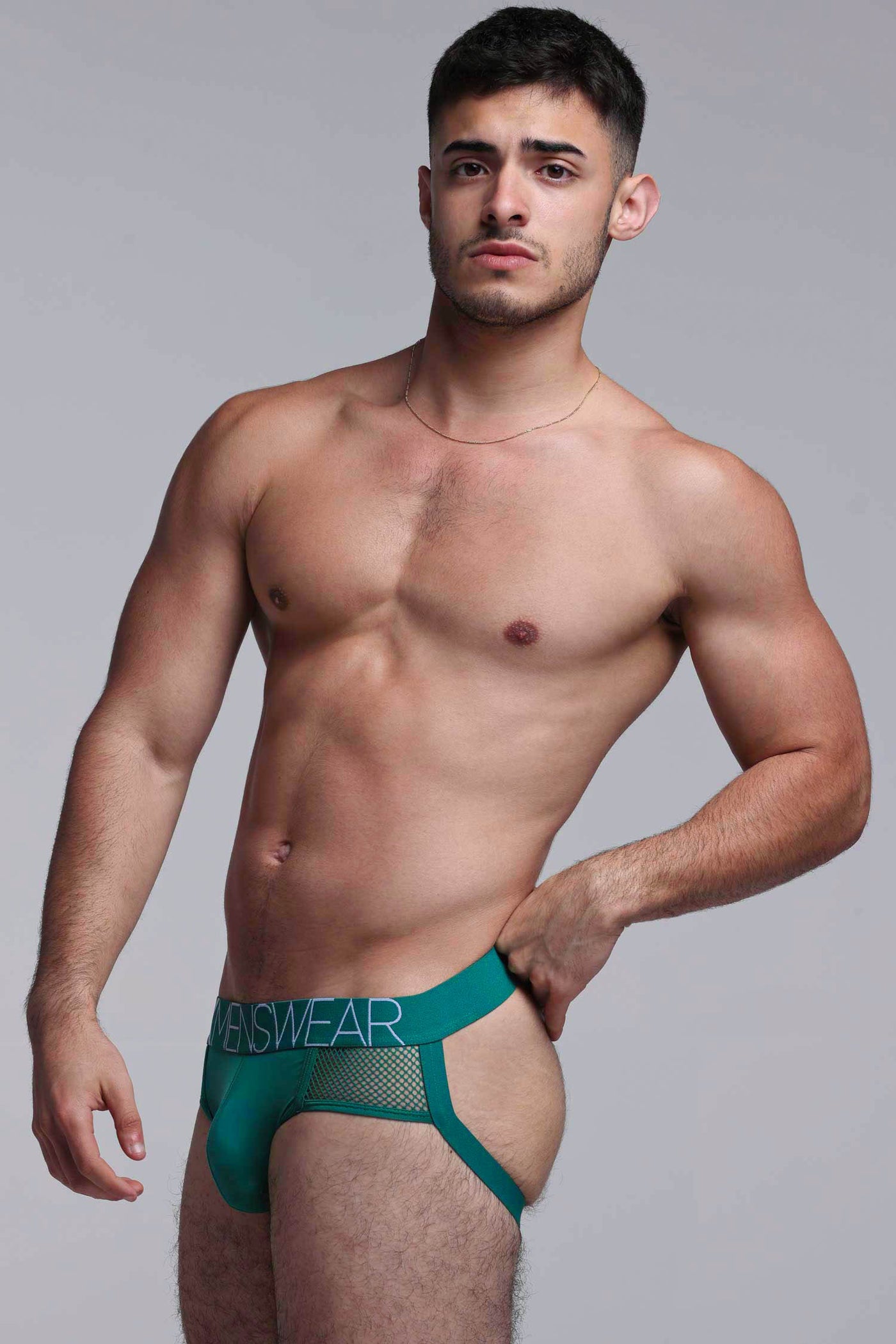 Totally Transparent Varsity Mesh Jockstrap - Evergreen