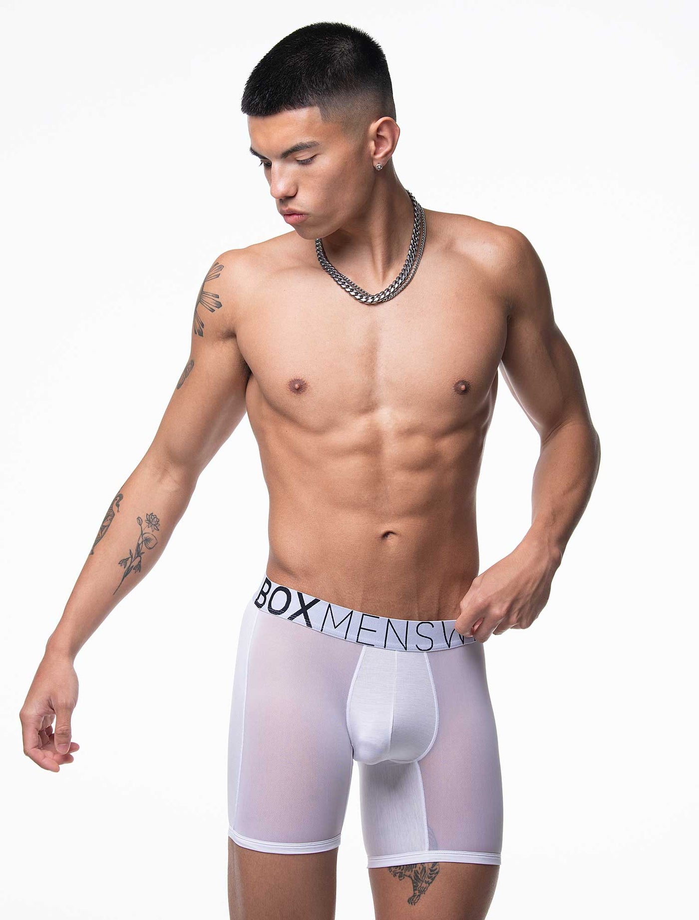 King Fit Mesh Panel - Transparent Crotch: White