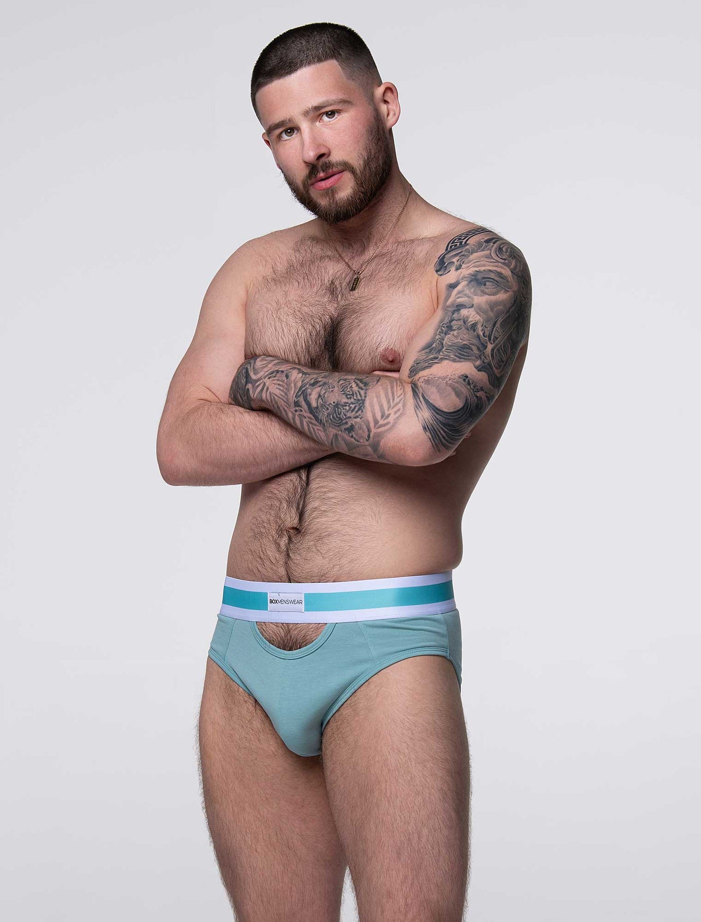 Mens Cut-Out Briefs - Blue