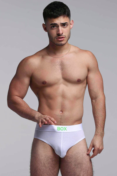 Colour Pop Briefs - White & Green