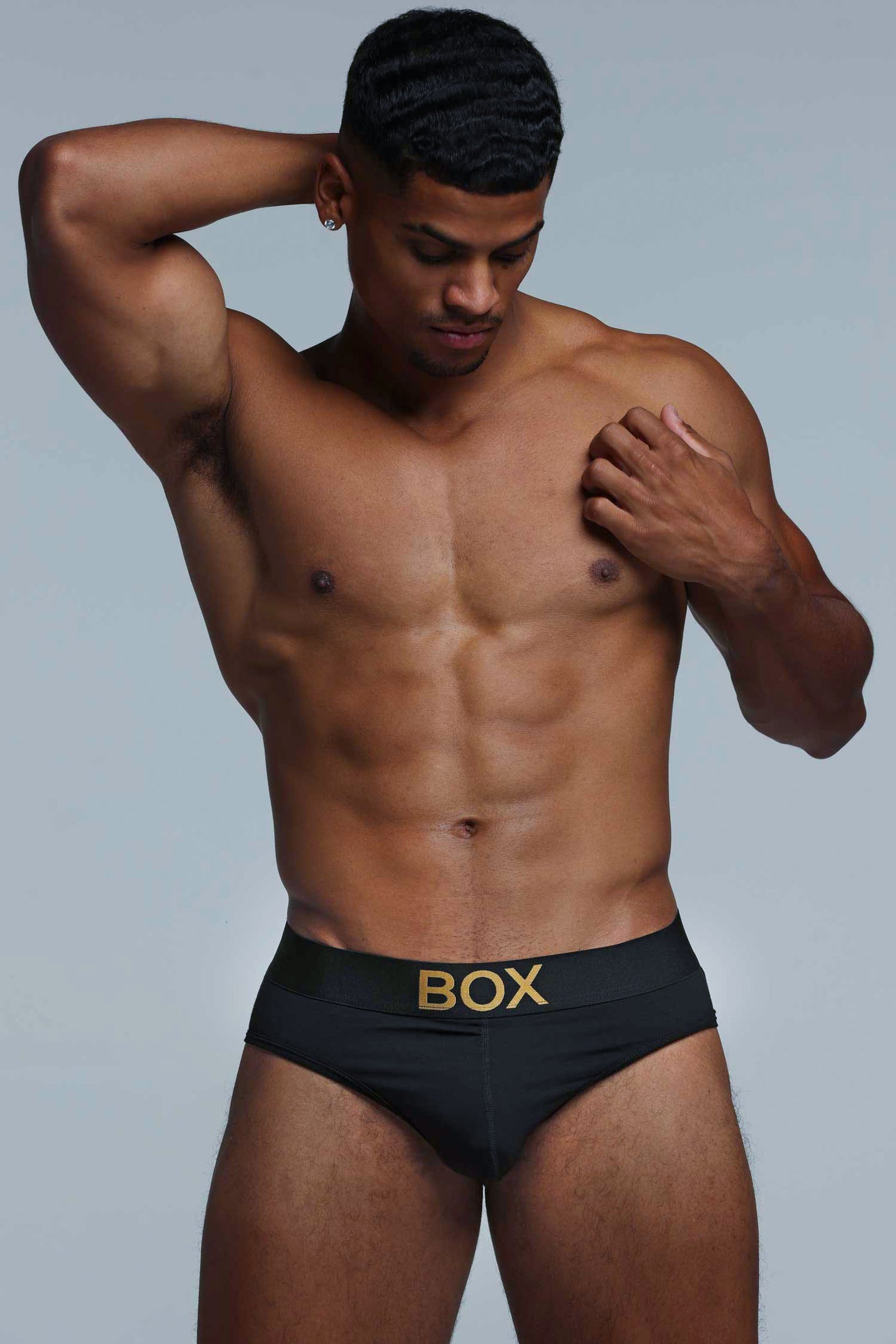 Metallic Modal Briefs - Black & Gold