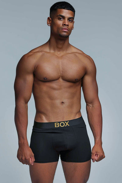Metallic Modal Boxers - Black & Gold