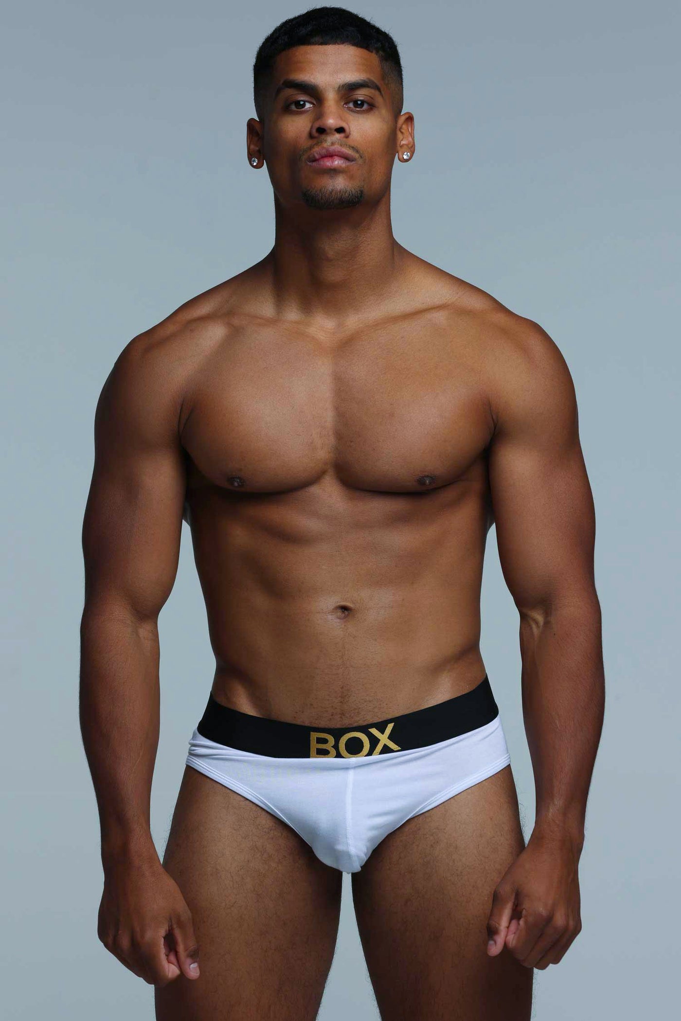 Metallic Modal Briefs - White & Gold