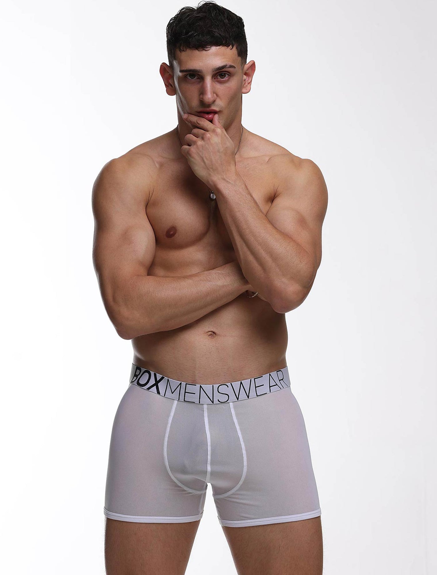 All Over Mesh Boxers - White
