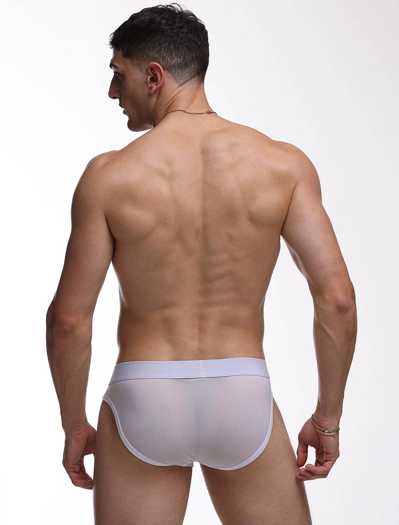All Over Mesh Briefs - White