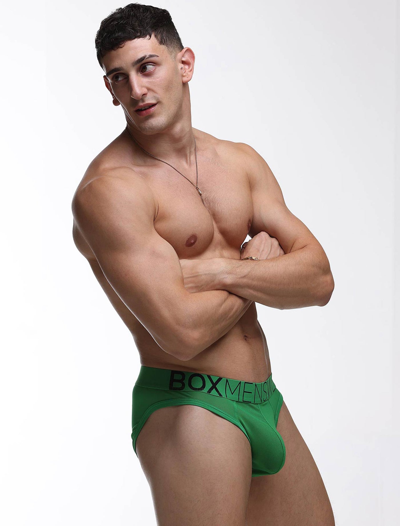 All Over Mesh Briefs - Pine Green