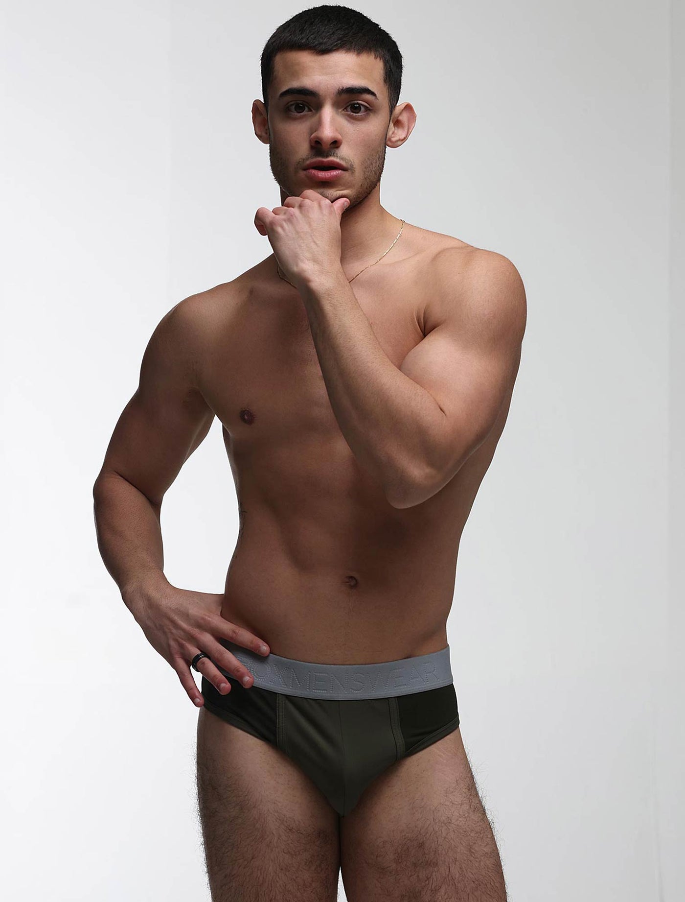 Mesh Panel Briefs - Château Green