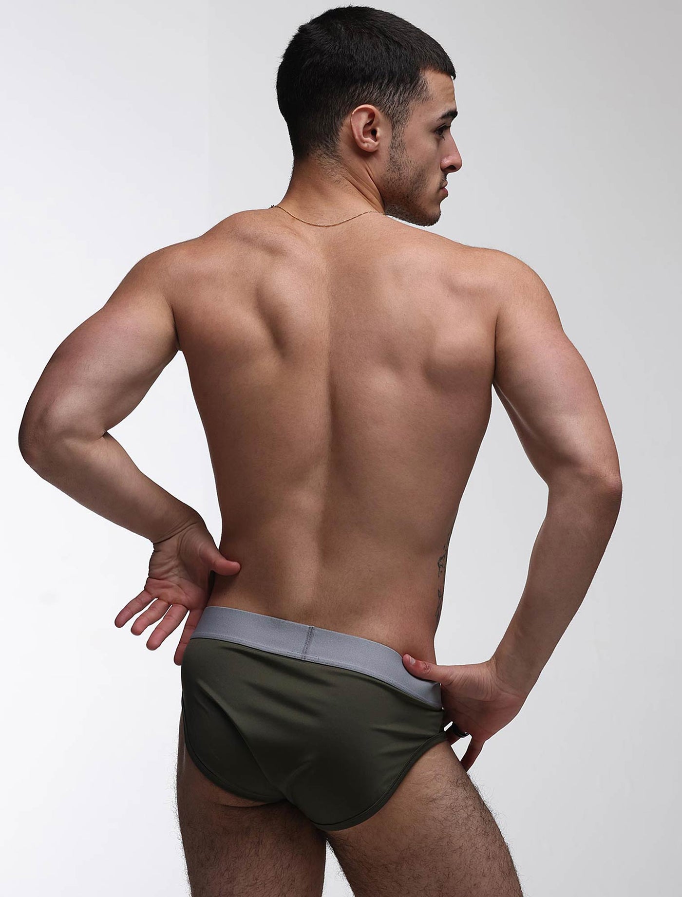 Mesh Panel Briefs - Château Green