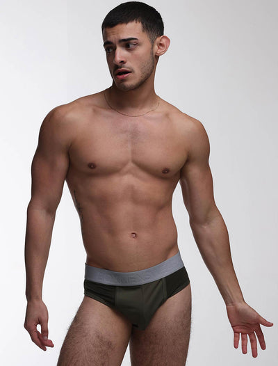 Mesh Panel Briefs - Château Green