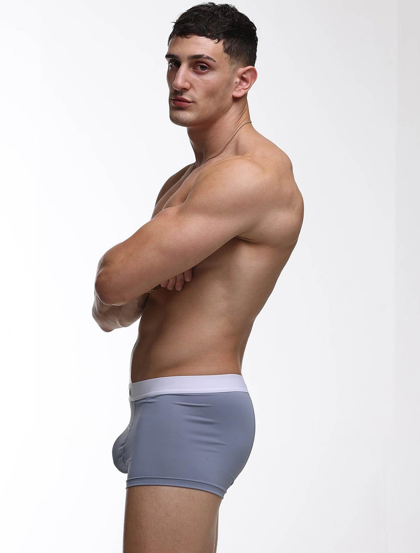Mens Curved Mesh Boxers - Blue