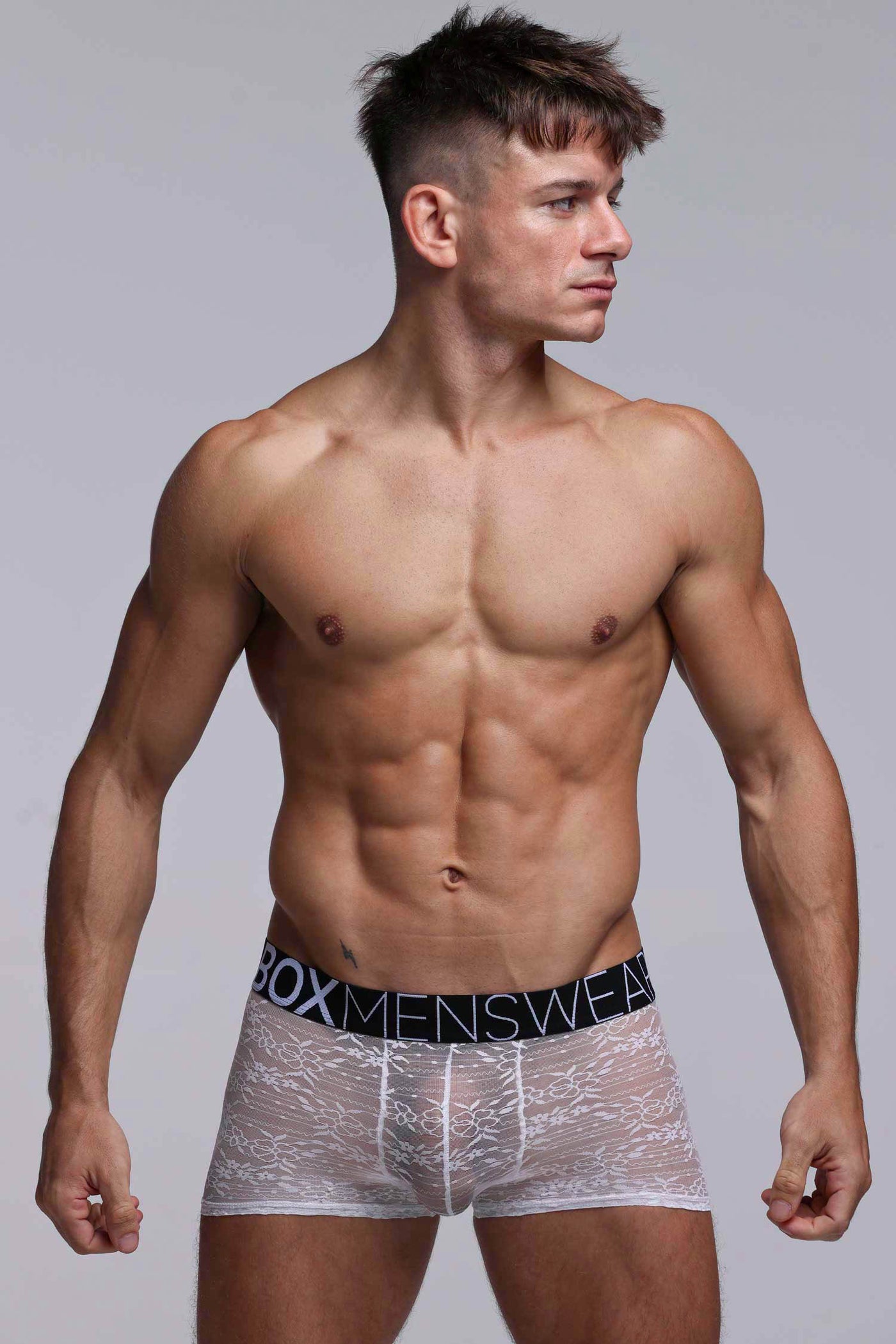 All Over Lace Boxers - White Heat