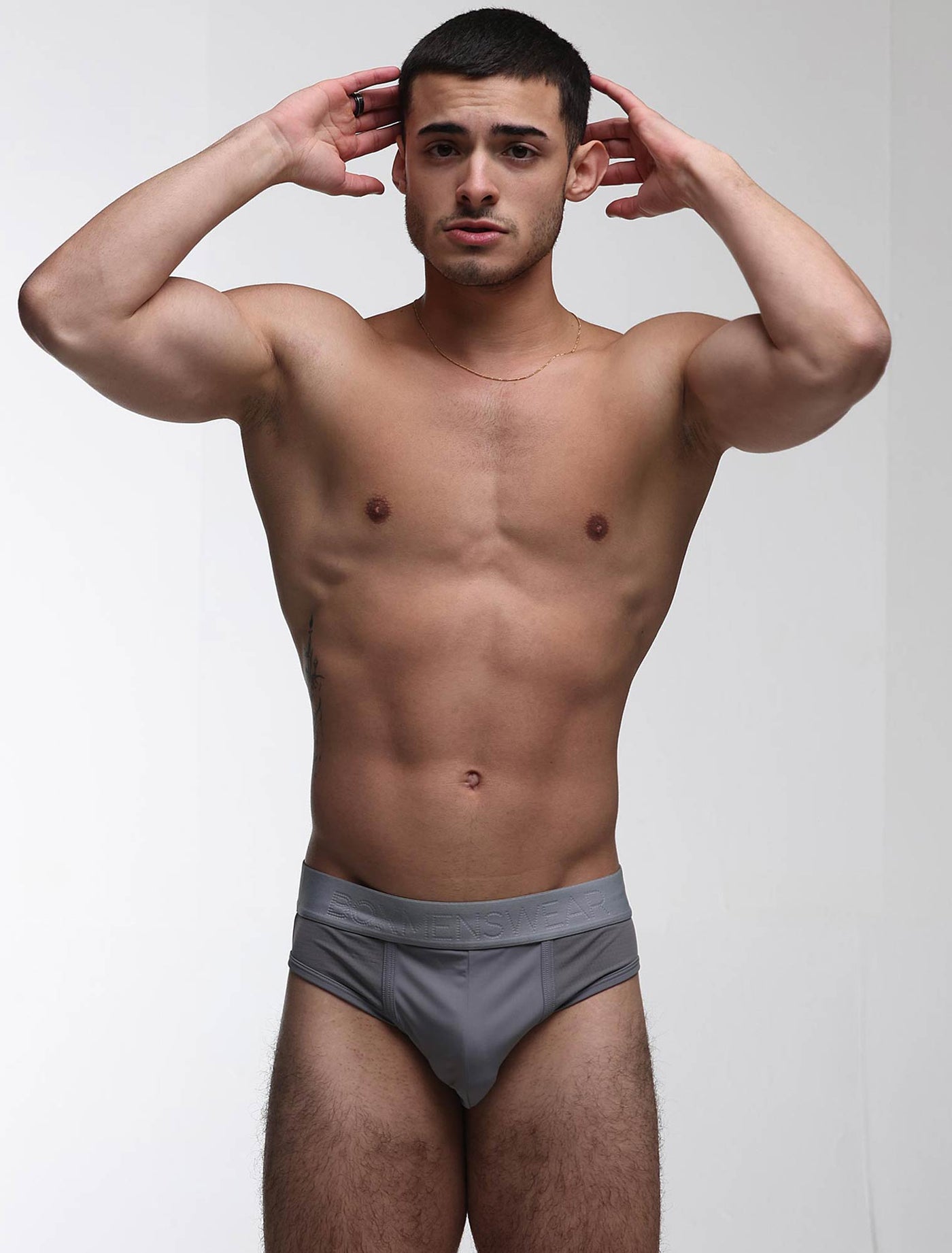 Mesh Panel Briefs - Regal Grey