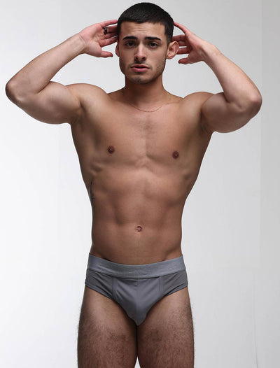 Mesh Panel Briefs - Regal Grey