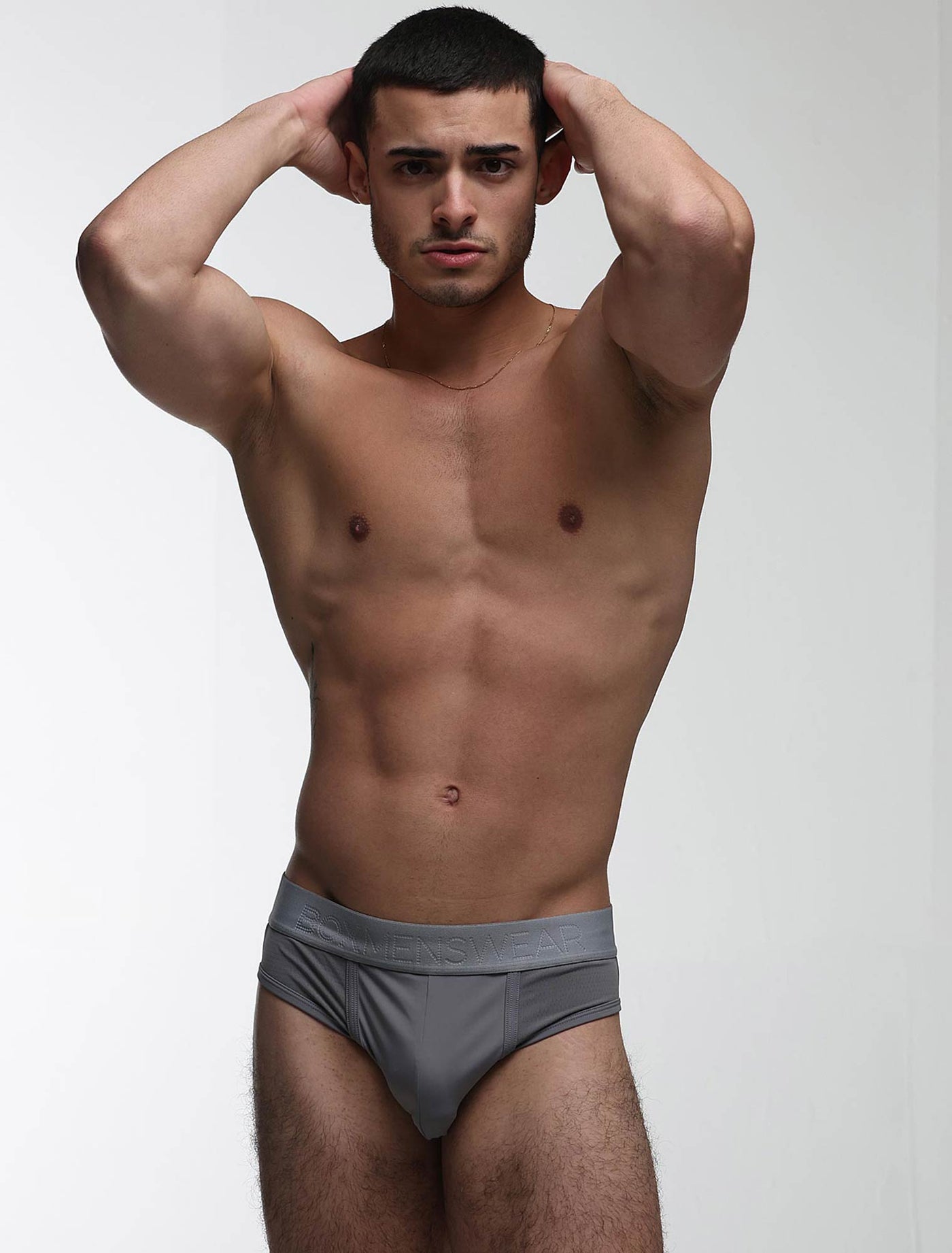 Mesh Panel Briefs - Regal Grey