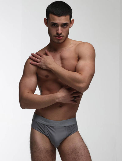 Mesh Panel Briefs - Regal Grey
