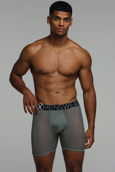 King Fit Mesh Panel - Transparent Crotch: Gun Metal Grey