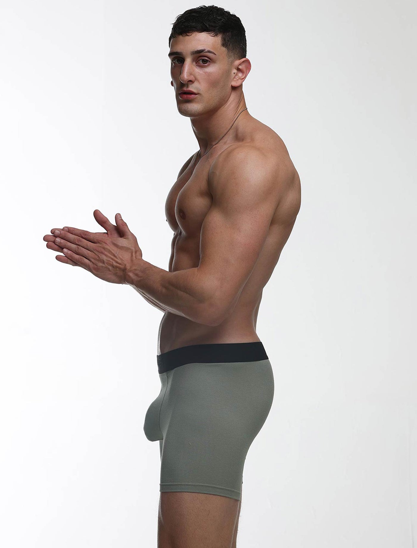 Mens Classic Ribbed Boxers - Green