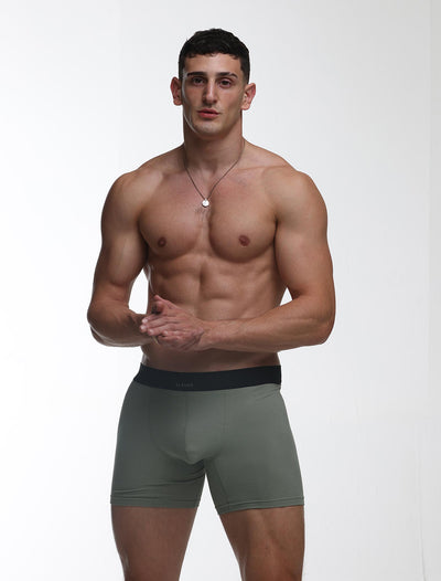 Mens Classic Ribbed Boxers - Green