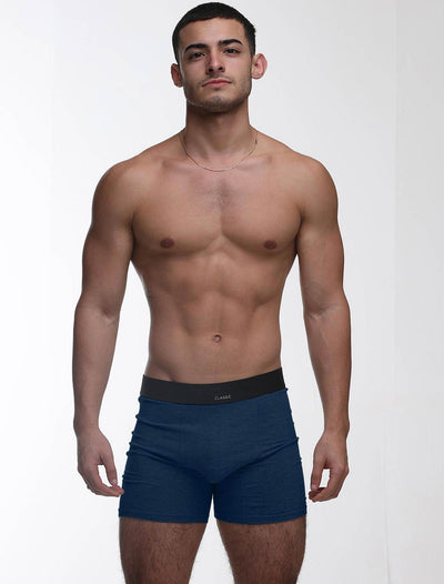 Mens Classic Ribbed Boxers - Navy