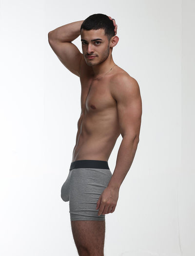 Mens Classic Ribbed Boxers - Grey