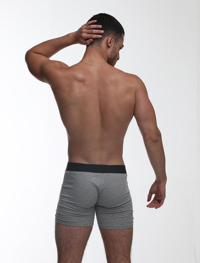 Mens Classic Ribbed Boxers - Grey