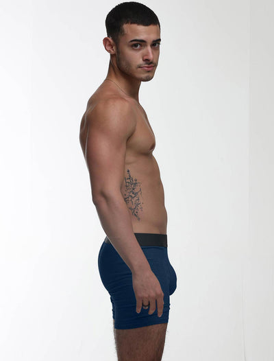 Mens Classic Ribbed Boxers - Navy