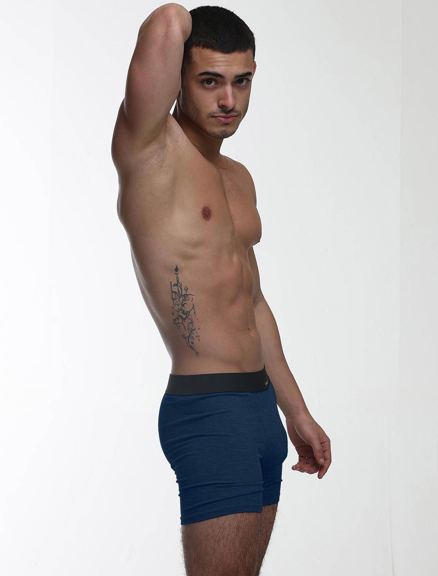 Mens Classic Ribbed Boxers - Navy