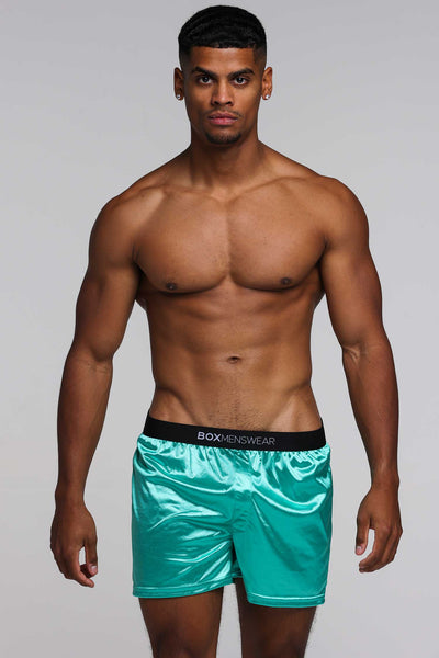 Silk Decline Boxer Shorts - Glorious Green