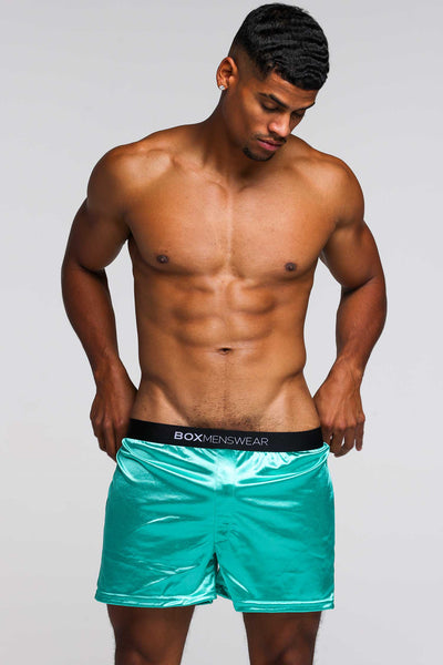 Silk Decline Boxer Shorts - Glorious Green