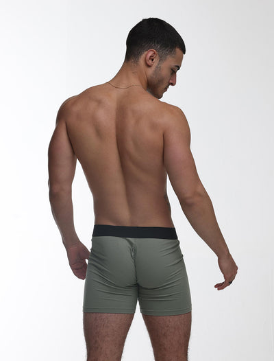 Mens Classic Ribbed Boxers - Green