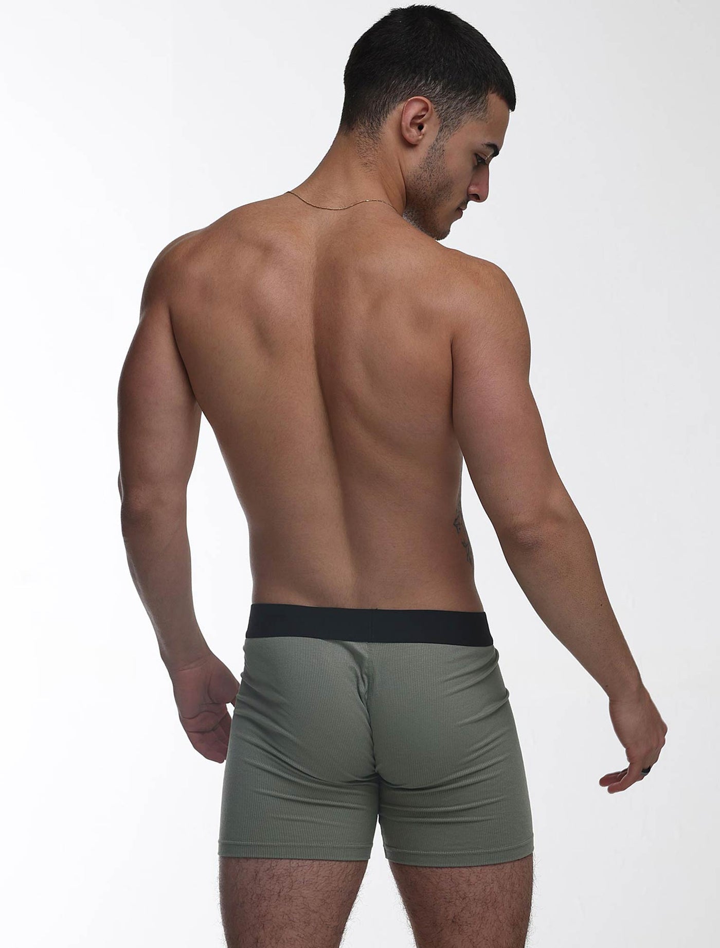 Mens Classic Ribbed Boxers - Green