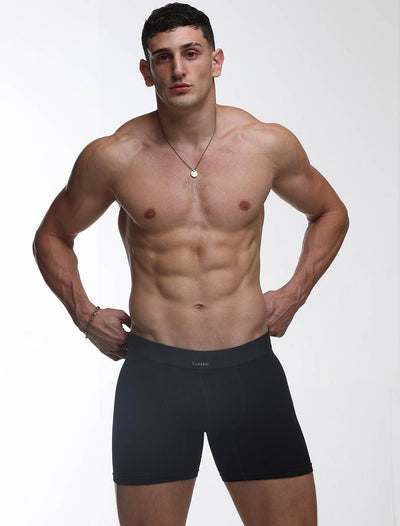 Mens Classic Ribbed Boxers - Black
