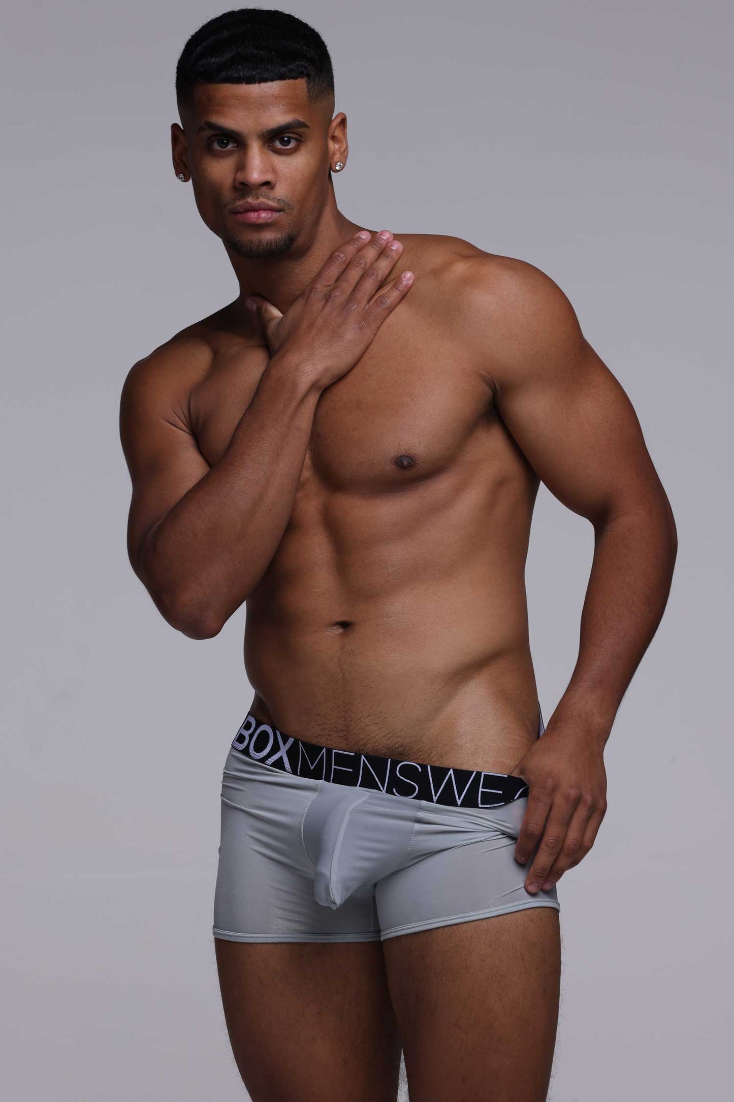 Mens Boxers: Defined Crotch - Grey - boxmenswear - {{variant_title}}