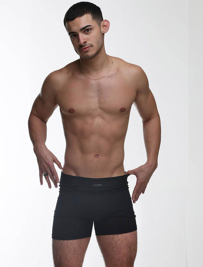 Mens Classic Ribbed Boxers - Black