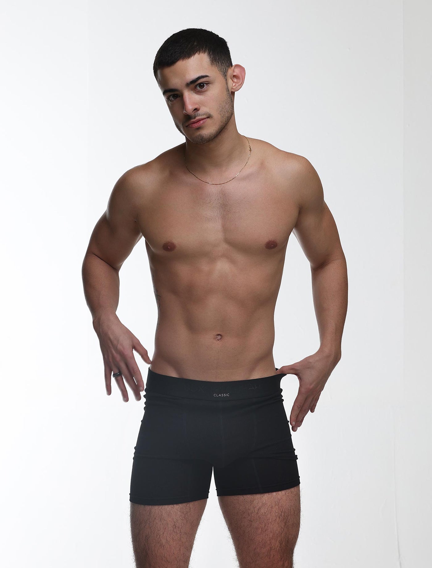Mens Classic Ribbed Boxers - Black