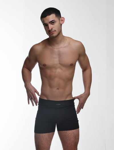 Mens Classic Ribbed Boxers - Black