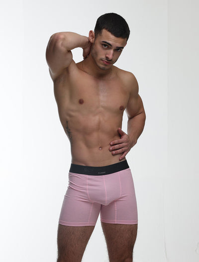 Mens Classic Ribbed Boxers - Pink