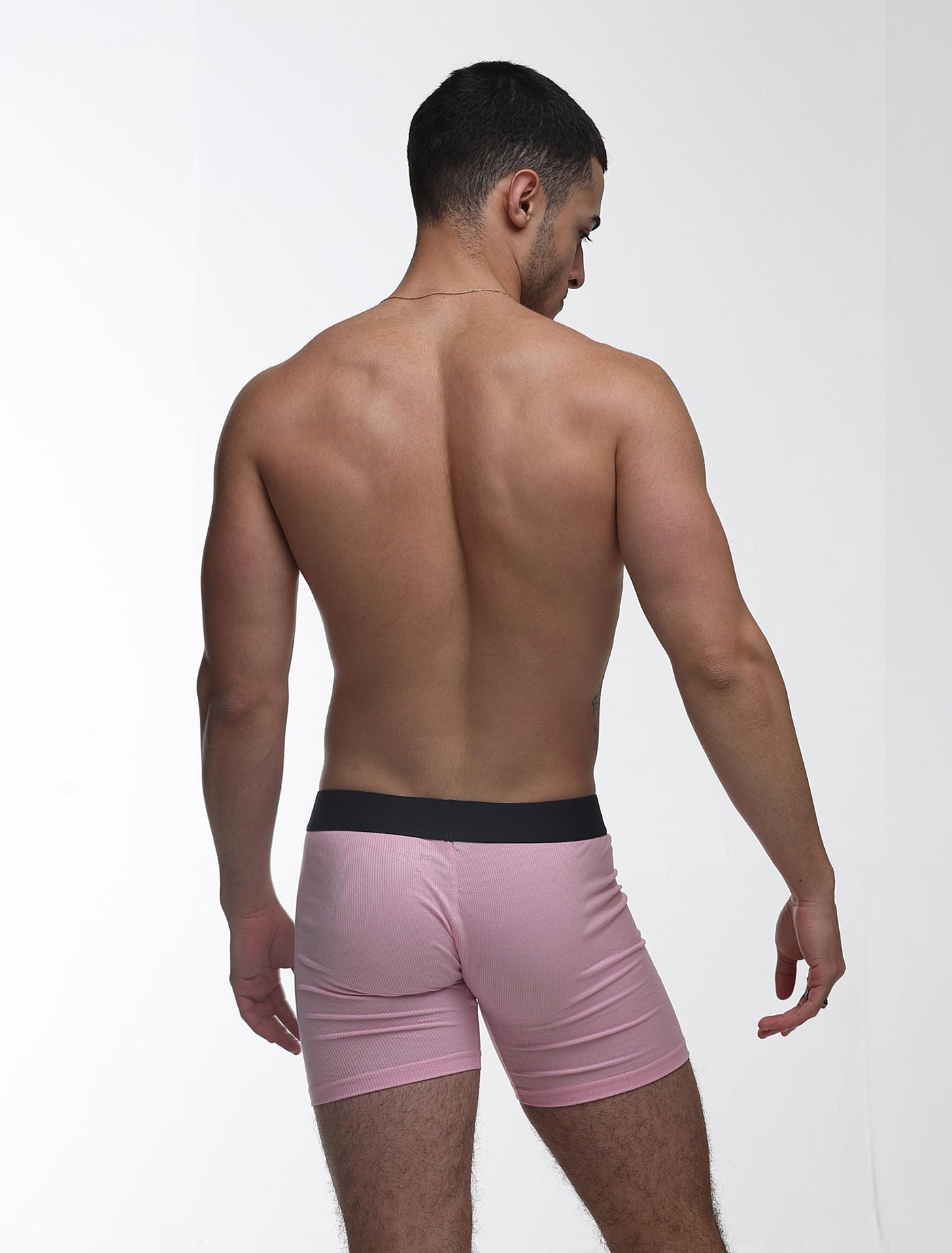 Mens Classic Ribbed Boxers - Pink