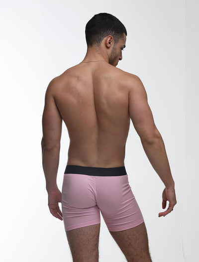 Mens Classic Ribbed Boxers - Pink