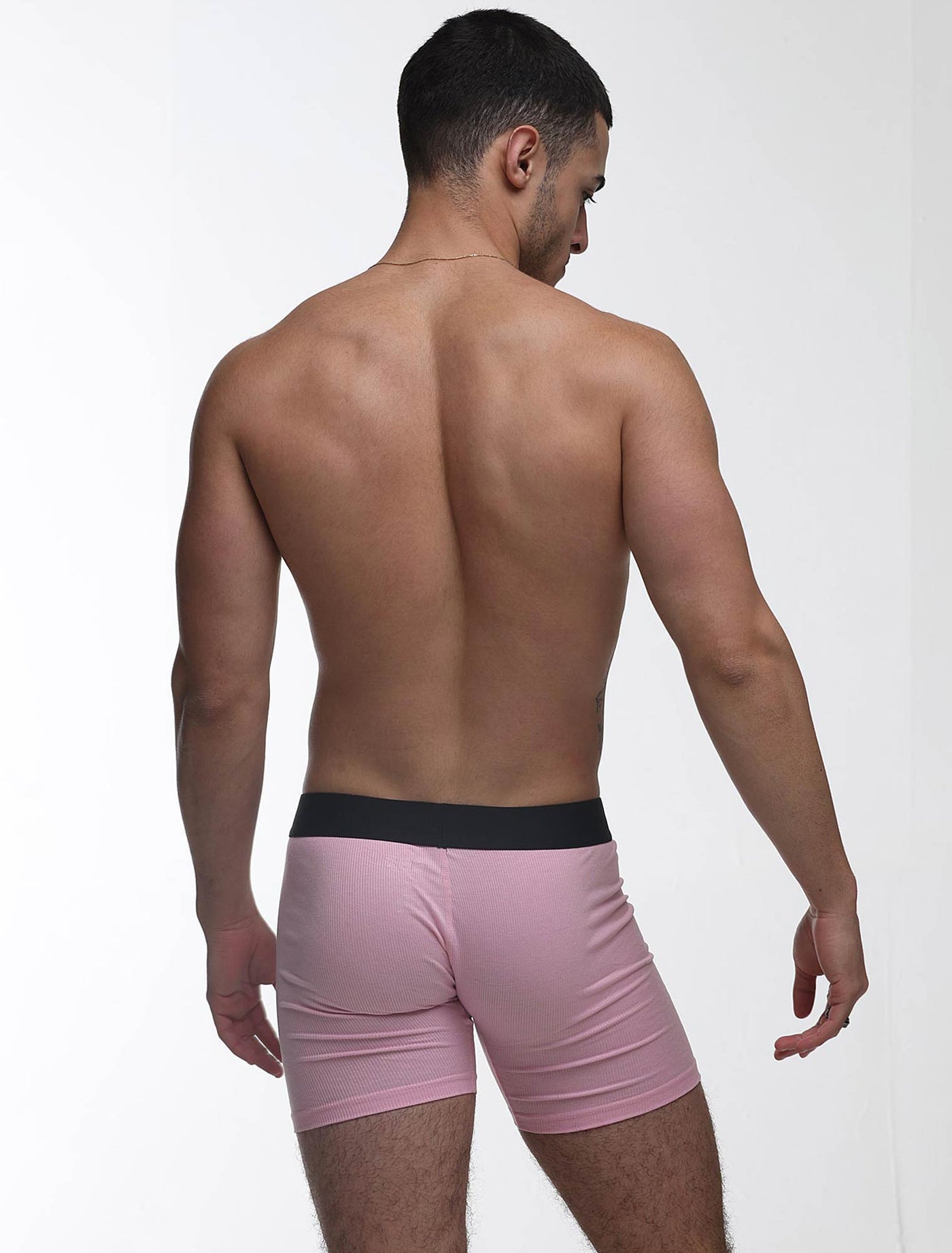 Mens Classic Ribbed Boxers - Pink