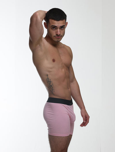 Mens Classic Ribbed Boxers - Pink
