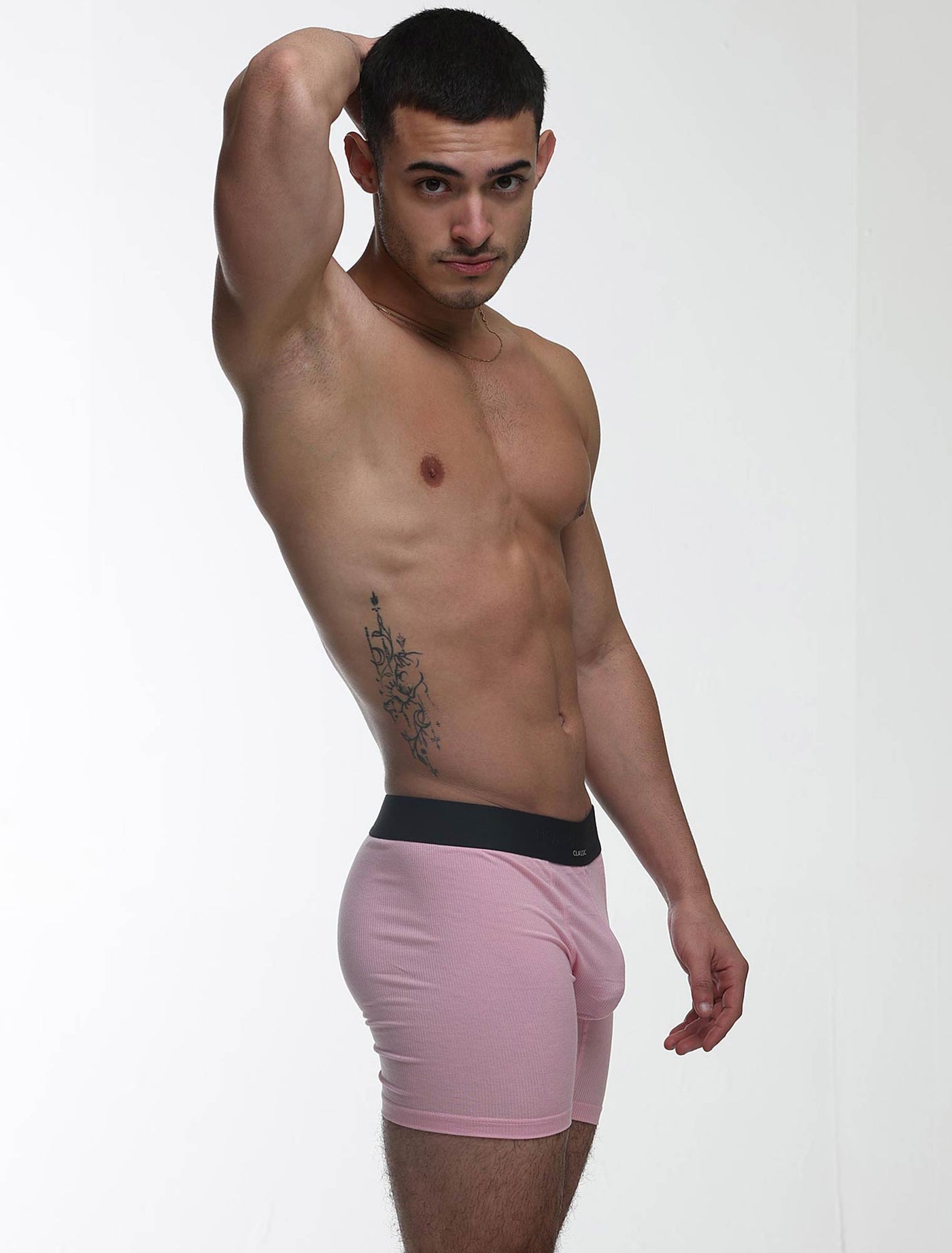 Mens Classic Ribbed Boxers - Pink