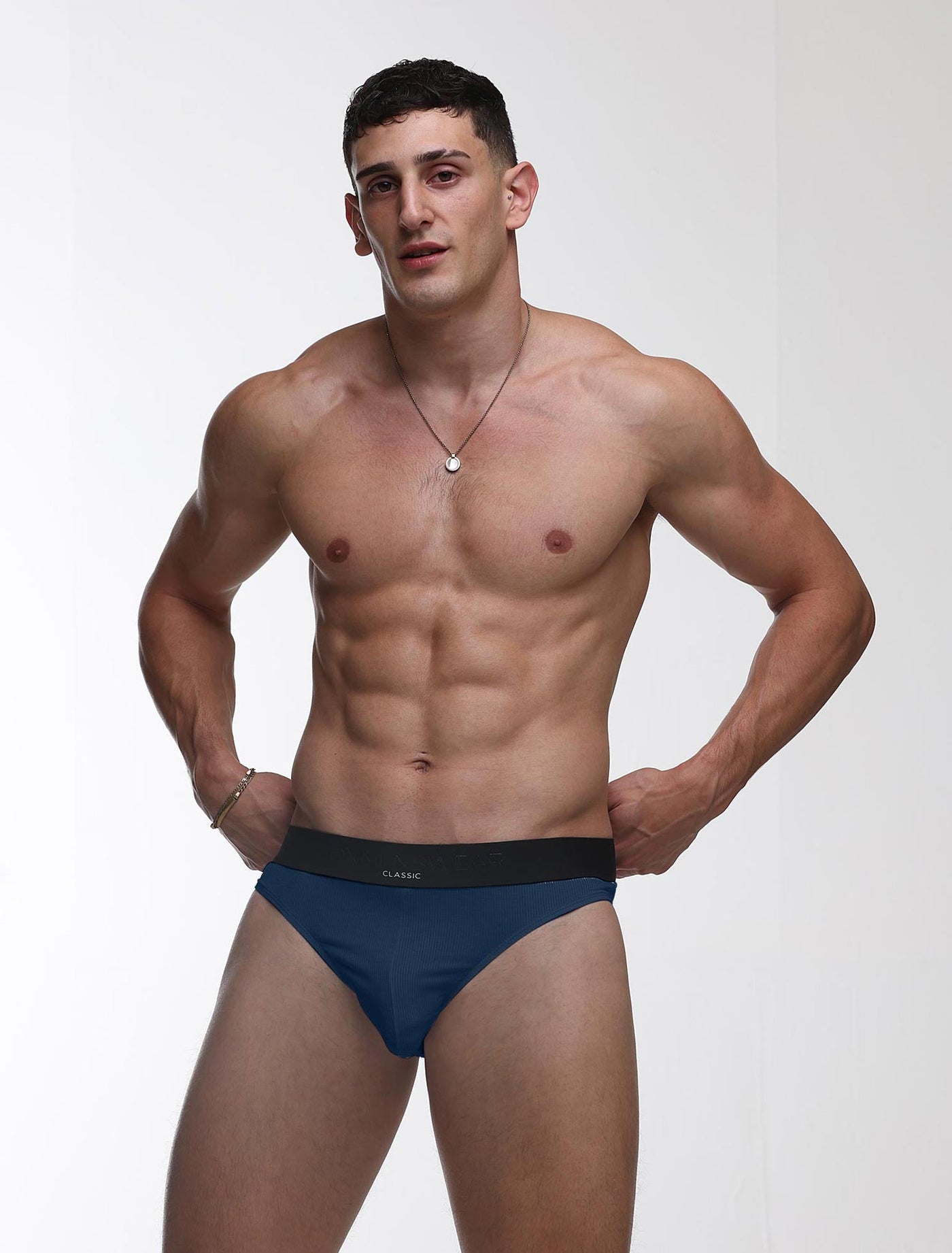 Mens Classic Ribbed Briefs - Navy - boxmenswear - {{variant_title}}