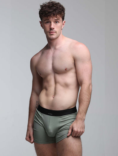 Mens Classic Ribbed Boxers - Green